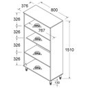 Ver imagem 6 de Estante Para Livros Ditália 2 Portas Vidro E-957 Cor:Preto