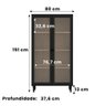 Estante Para Livros Ditália 2 Portas Vidro E-957 Cor:Preto - 7
