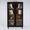 Ver imagem 3 de Estante Para Livros Ditália 2 Portas Vidro E-957 Cor:Preto