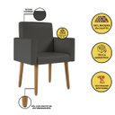 Ver imagem 3 de Poltrona Decorativa Cadeira Escritório Courino Black Friday Cor:courino Cinza