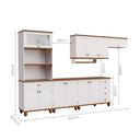 Ver imagem 3 de Cozinha Modulada Retrô Off White/nogueira 6 Peças