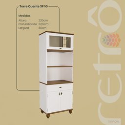 Cozinha Modulada Retrô Off White/nogueira 6 Peças - 5
