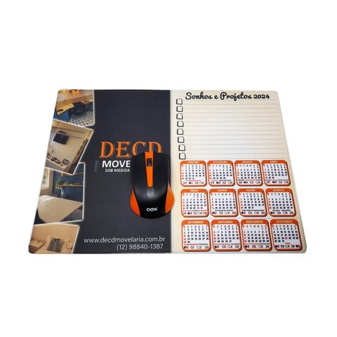 Mouse Pad Gamer Exclusivo com Calendário e Anotações para Empresas Reidopendrive Mspd1