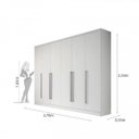 Ver imagem 3 de Quarto Casal Completo com Cama Mônaco e Guarda Roupa 6 Portas 8 Gavetas Sevilla