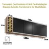 Armário Aéreo Cozinha1,80m com Nicho 4 Portas  Área de Serviço Castanho / Preto - 2