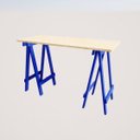 Ver imagem 3 de Escrivaninha Mesa Escritório Cavalete Ms Colors 120cm Azul E Natural