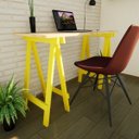 Ver imagem 1 de Escrivaninha Mesa Escritório Cavalete Madeira Macica Ms Colors