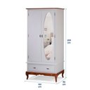 Ver imagem 5 de Guarda Roupa Solteiro Com Espelho 2 Portas 1 Gaveta 60406E Linz Móveis - Off White/Imbuia