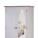 Ver imagem 3 de Guarda Roupa Solteiro Com Espelho 2 Portas 1 Gaveta 60406E Linz Móveis - Off White/Imbuia