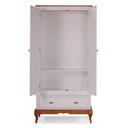 Ver imagem 2 de Guarda Roupa Solteiro Com Espelho 2 Portas 1 Gaveta 60406E Linz Móveis - Off White/Imbuia
