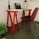 Ver imagem 1 de Escrivaninha Mesa Escritório Cavalete Madeira Macica Ms Colors