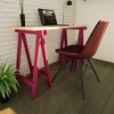Ver imagem 1 de Escrivaninha Cavalete Ms Colors 120cm Madersilva Roxo E Natural