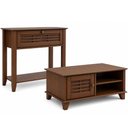 Ver imagem 2 de Kit Aparador para Sala de Estar 90cm com Mesa de Centro 1 Porta Madeira Maciça Aton S05 Ipê - Lyam