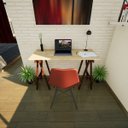 Ver imagem 6 de Escrivaninha Mesa Escritório Cavalete Madeira Macica Ms Colors