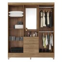 Ver imagem 3 de Guarda Roupa Casal 4 Portas com Espelho e 3 Gavetas Colombo - Amêndola Touch