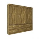 Ver imagem 3 de Quarto Casal Completo com Cama, Mesa de Cabeceira 3 Gavetas e Guarda-Roupa Chicago Tcil Móveis