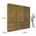 Ver imagem 5 de Quarto Casal Completo com Cama, Mesa de Cabeceira 3 Gavetas e Guarda-Roupa Chicago Tcil Móveis