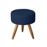 Kit Sofá 2 Lugares e Poltrona Para Sala Bianca Capitonê e Puff Redondo Suede Azul Marinho - Mó - 6