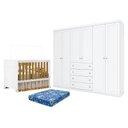 Ver imagem 1 de Berço Americano Katatau Branco Acetinado Savana – Reller E guarda Roupa Casal Americano 6 Portas Bra