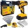 Furadeira e Parafusadeira Bateria 12v Bivolt Pfv 012 com Kit Brocas, Bits e Trena Vonder-bivolt - 1