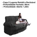 Ver imagem 5 de Capa para Sofá Retrátil e Reclinável 2 Lugares Chumbo