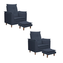 Ver imagem 1 de Kit 02 Poltronas Maria para Amamentação e Descanso com Puff Confortável Suede Azul Marinho Mabe Maga