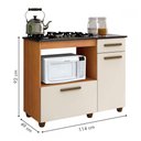 Ver imagem 5 de Kit Balcão para Cooktop Cozinha Kaiki Violeta Nature/off White com Fogão Cooktop 5 Bocas Itatiaia Es