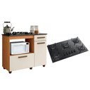 Ver imagem 1 de Kit Balcão para Cooktop Cozinha Kaiki Violeta Nature/off White com Fogão Cooktop 5 Bocas Itatiaia Es