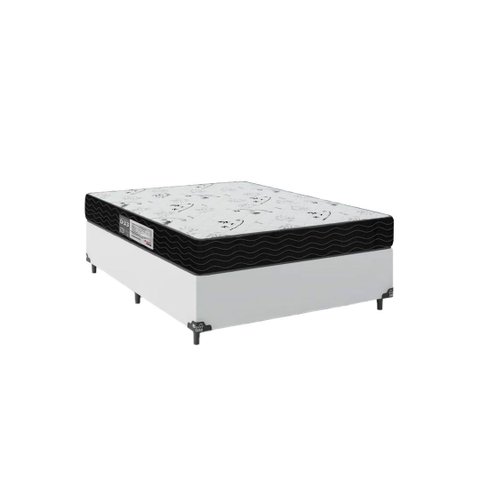 Cama Box Casal + Colchão D33 One Face - 56x138x188cm - E-shop Casa - Couro