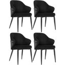 Ver imagem 1 de Kit 4 Cadeiras de Jantar Estofada Milano Design Italiano com Encosto Ergonômico - Preto/cinza