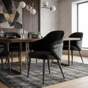 Ver imagem 2 de Kit 4 Cadeiras de Jantar Estofada Milano Design Italiano com Encosto Ergonômico - Preto/cinza