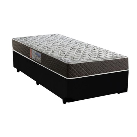 Cama Box Solteiro Colchão Mola Bonnel Belos Sonhos + Box Sintético 60x88x188:preto