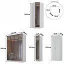 Ver mais imagens de Guarda Roupa Modulado 8 Portas com Reflecta e Led 100% Mdf Cor:branco