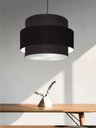 Ver imagem 3 de Lustre para Sala de Jantar Vivare Md-4393 Cúpula em Tecido 45cm Lustres Vivare Preto Bivolt