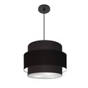 Ver imagem 1 de Lustre para Sala de Jantar Vivare Md-4393 Cúpula em Tecido 45cm Lustres Vivare Preto Bivolt