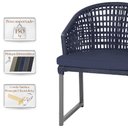 Ver imagem 4 de 2 Cadeira Noronha Aluminio Micro Pintura Grafite, Tr. Telinha Corda Nautica Azul Marinho, Estofado