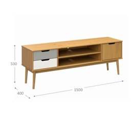 Conjunto Rack para Tv até 55 Polegadas e Mesa de Centro em Madeira Maciça Nórdica Yescasa - 4
