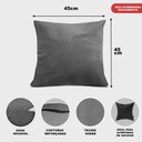 Ver imagem 2 de Kit 2 Capas de Almofadas Velusoft Cinza 45x45cm cama inbox