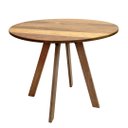 Ver imagem 1 de Mesa Eiffel Industrial 90 Cm Madeira Maciça Natural e Ferro Preto