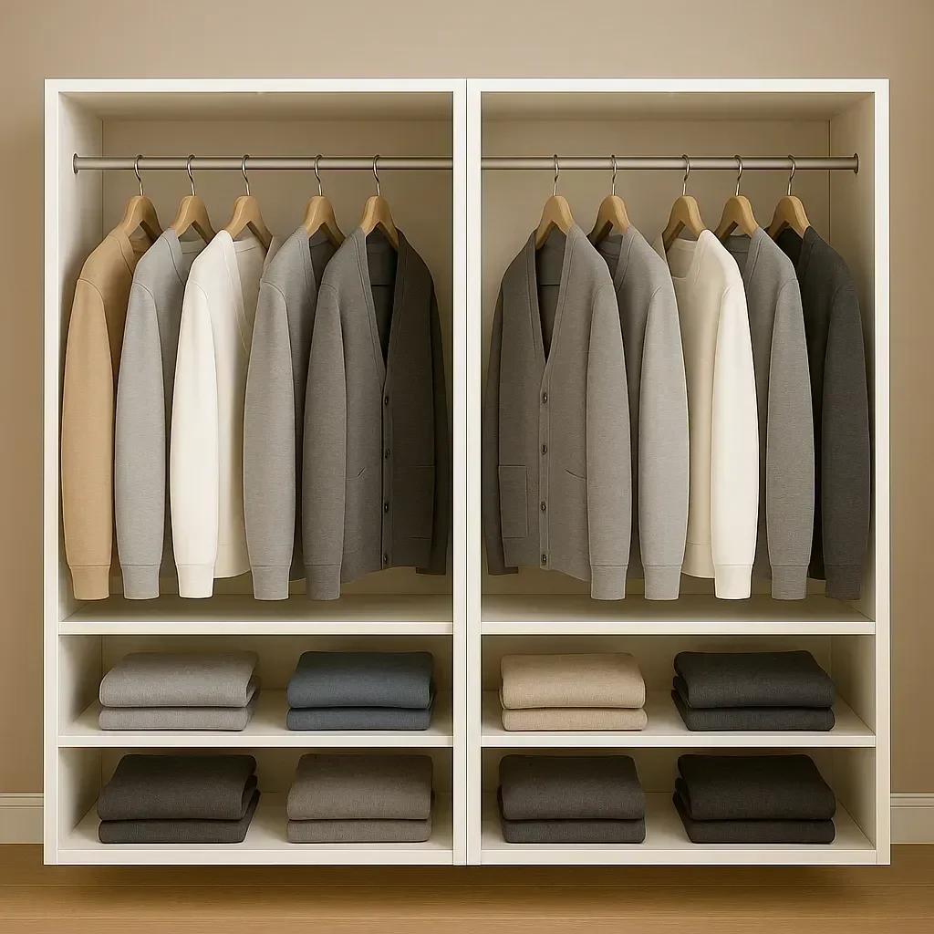 Ver imagem 3 de Closet Armário com Cabide e Sapateiro Estante Supenso Aberto Mdf