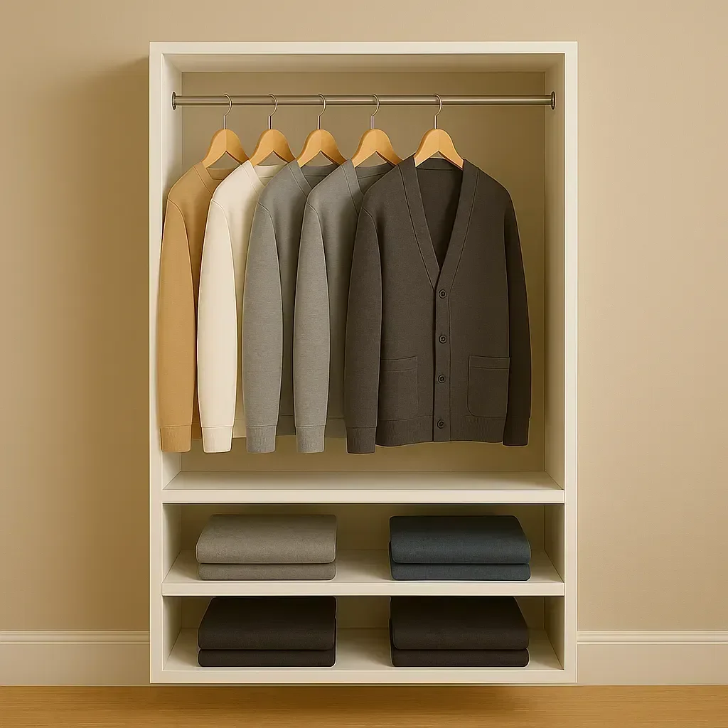 Ver imagem 2 de Closet Armário com Cabide e Sapateiro Estante Supenso Aberto Mdf