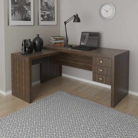 Mesa para Escritório Me4106 Nogal Tecnomobili