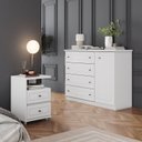Ver imagem 1 de Conjunto Quarto Adulto Cômoda e 02 Mesas de Cabeceira Nova York Espresso Móveis