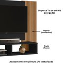 Ver imagem 2 de Painel Suspenso Tv 48 Pol 120 Cm Navi Preto Fosco Ripado Bechara