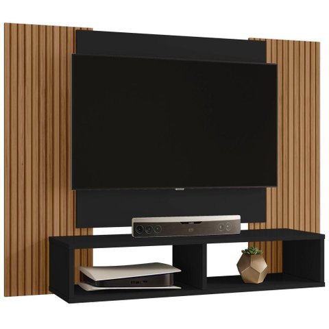 Painel Suspenso Tv 48 Pol 120 Cm Navi Preto Fosco Ripado Bechara