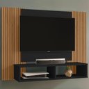 Ver imagem 5 de Painel Suspenso Tv 48 Pol 120 Cm Navi Preto Fosco Ripado Bechara