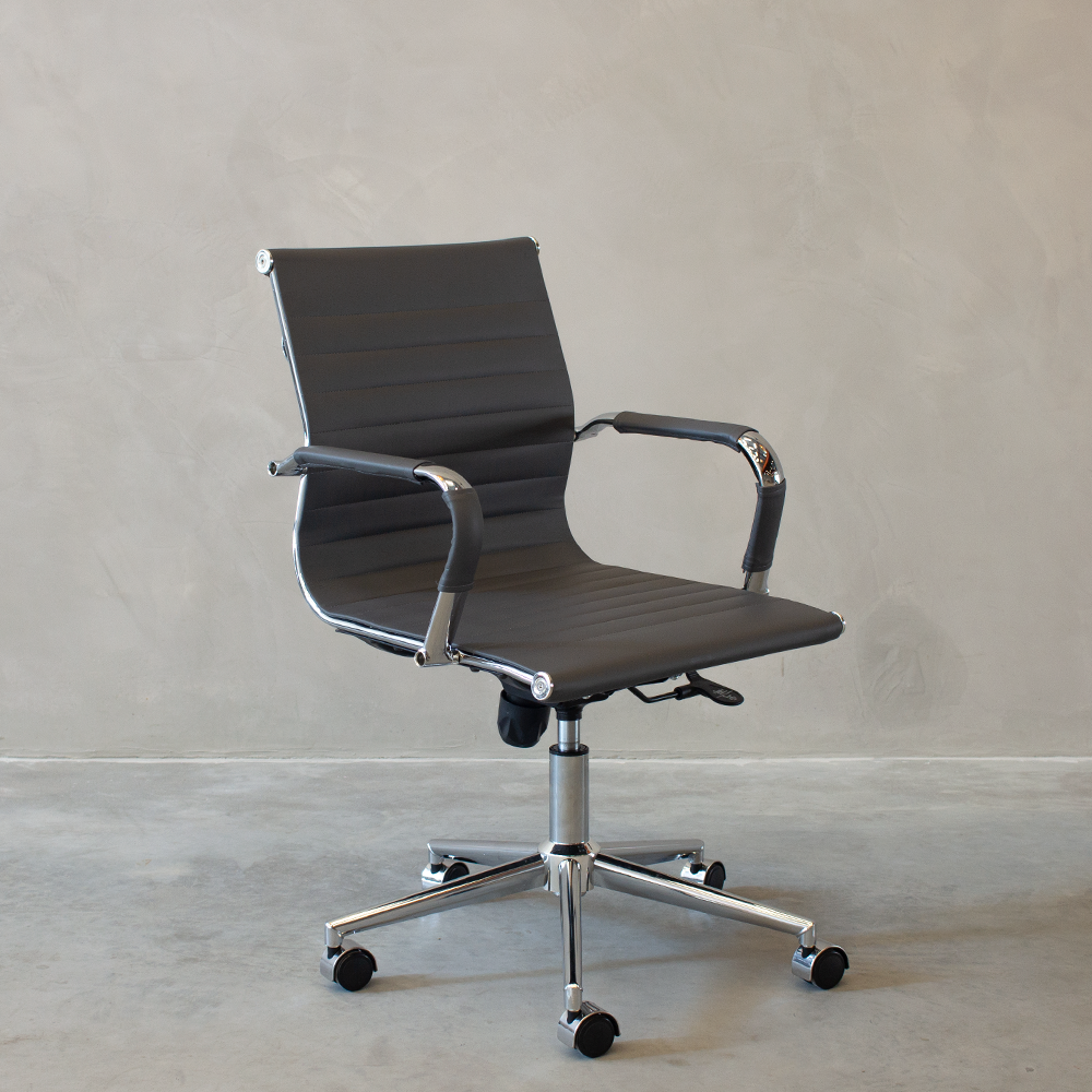 Ver imagem 5 de Kit 4 Cadeiras de Escritório Executiva Giratória Pu Cinza