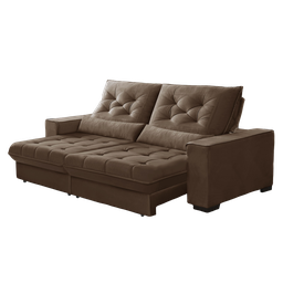 Sofá Retrátil e Reclinável 2,10 Suede Pillow Top Café Juliette Sofá Casa - 1