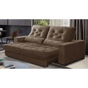 Ver imagem 2 de Sofá Retrátil e Reclinável 2,10m Pillow Top Suede Juliette Marrom Café