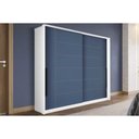 Ver imagem 1 de Guarda Roupa 2 Portas de Correr e 2 Gavetas Lisboa Branco/azul - Politorno